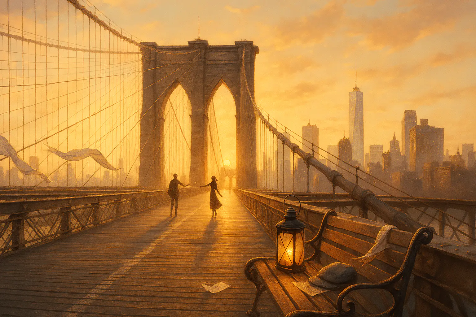 Romantic New York: Love on the Brooklyn Bridge image 1